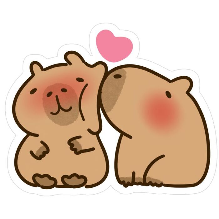 Chiếc avatar capybara thơm má ngọt ngào